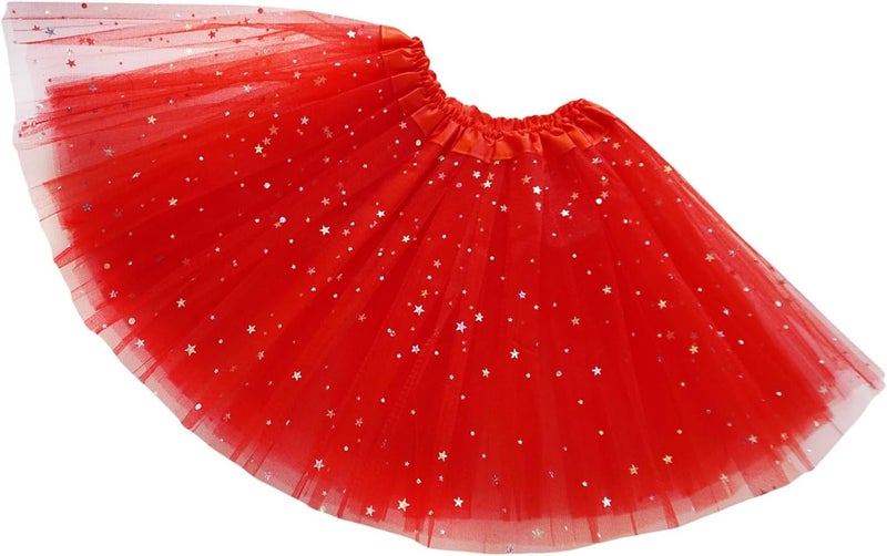 WINROLA Girls Stars Sequins Tutu Skirt Princess Ballet Dance Tutu Dress 3 Layered Halloween Christmas Tutu - Image 5